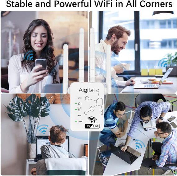 Репітер, Ретраслятор-роутер WLAN 1200 Мбіт/с-Білий | Зображення 1