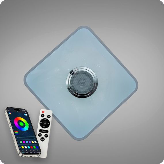 Люстра світлодіодна 517 Dlight RGB з пультом і  колонкою 45Вт Білий (02152) | Зображення 6