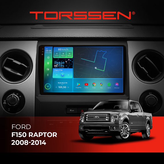 Штатна магнітола 2K Torssen Ford F150 Raptor 08-14 F9432 4G Carplay DSP