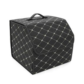 Складной кожаный автомобильный органайзер 330x320x300, Black-Gold