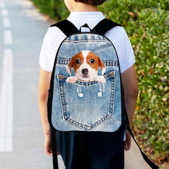 Рюкзак дитячий з собакою 34х27 см, ранець міський для хлопчика, дівчинки (00476)