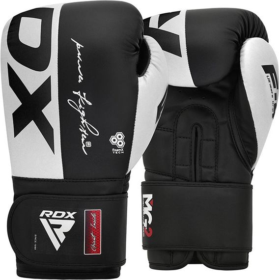 Боксерські рукавиці RDX F4 Boxing Sparring Gloves Hook&amp;Loop WHITE/BLACK 10 унцій  (капа у комплекті) | Зображення 1