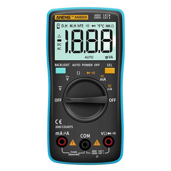 Мультиметр ANENG AN8004, виміри: V, A, R