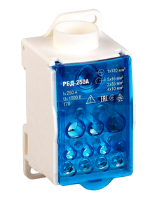 Розподільчий блок на DIN-рейку РБД250A синій Ny95500662