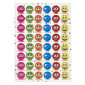 Оценивающая наклейка Смайлики KT23082502, 1 лист, 48 наклеек