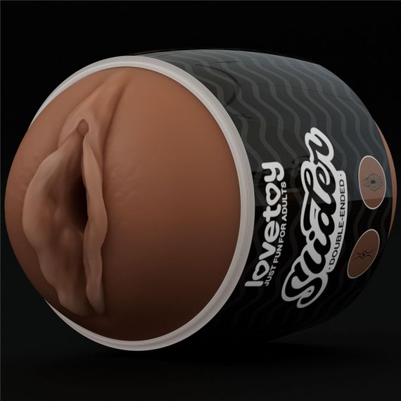Мастурбатор - Slider Double-Ended Masturbator Ass and Vagina Brown | Зображення 2