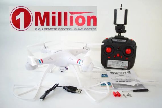 Квадрокоптер 1 000 000 (1million) з WiFi камерою, радіокерований, білий | Зображення 1