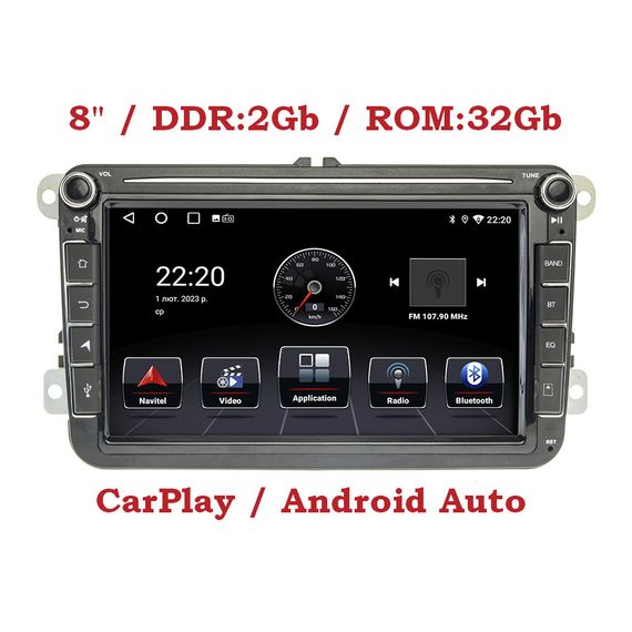 Штатна магнітола Volkswagen 8 Android 12 2/16GB CarPlay IPS (42429-K8021-16GB_3696) | Зображення 3