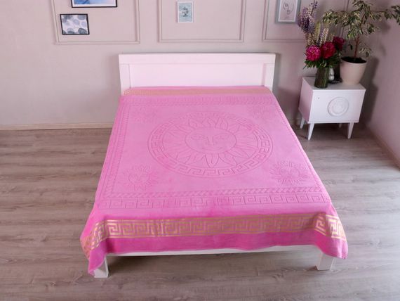 Махрове покривало 200х215см (Піке) Рожеве | Зображення 1