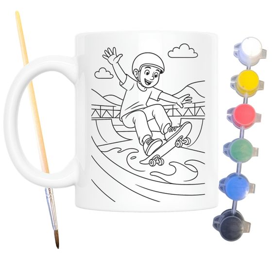 Набор для творчества кружка раскраска Скейтер 330 мл белая (КР0165)