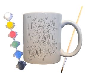 Набір для творчості кружка розмальовка Я люблю тебе, матусю 330 мл біла (КР0071)