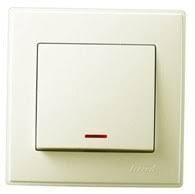 LESYA крем Вимикач внутрішній 1кл з підсвічуванням Лезард