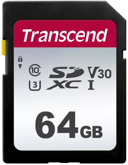 Карта памяти Transcend 64GB SDXC C10 UHS-I  R100/W20MB/s (TS64GSDC300S)