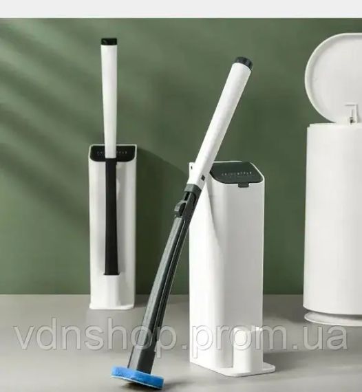 Универсальная щетка для уборки ванной со сменными насадками MTS clip type removable toilet brush