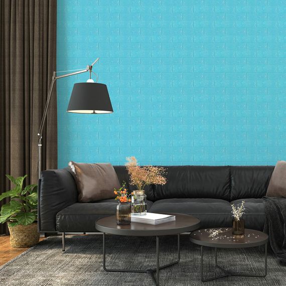 3D панель самоклеюча цегла Бірюза 700х770х3мм (002-3) SW-00000573 | Зображення 4