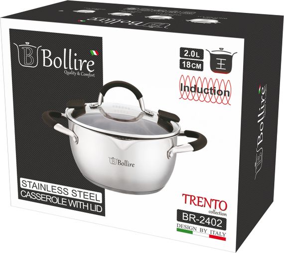 Каструля зі зливом TRENTO BOLLIRE 18 см 2 л | Зображення 2