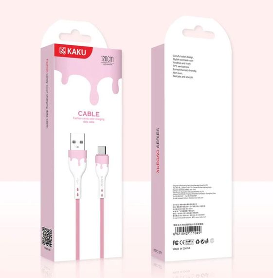 USB кабель Kaku KSC-271 USB - Type-C 1,2m - Pink | Зображення 3