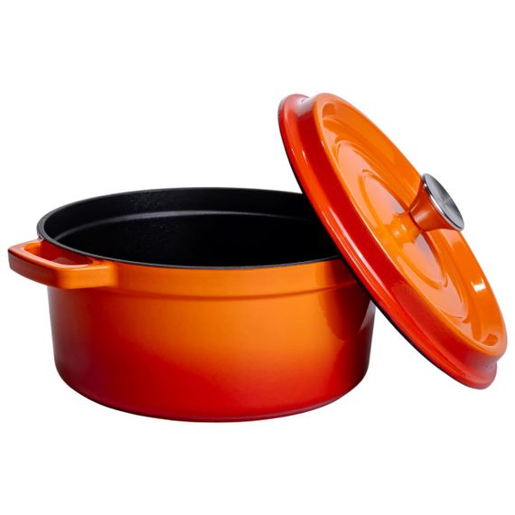 Кокотниця чавунна емальована 4,5 л, помаранчевий Yiwu HP-FLG-4 ORANGE | Зображення 2