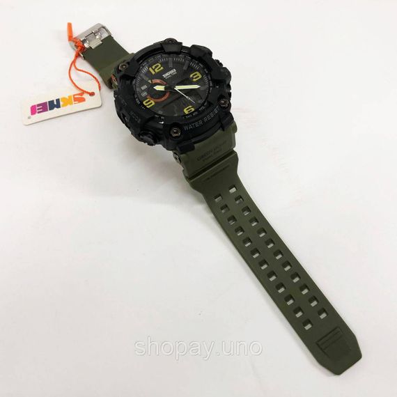 Годинник наручний чоловічий SKMEI 1520AG ARMY GREEN, військовий чоловічий наручний годинник зелений. Колір: зелений | Зображення 5