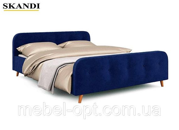 Ліжко двоспальне Skandi 160x200 см колір Синій тканина рогожка, в скандинавському стилі | Зображення 9