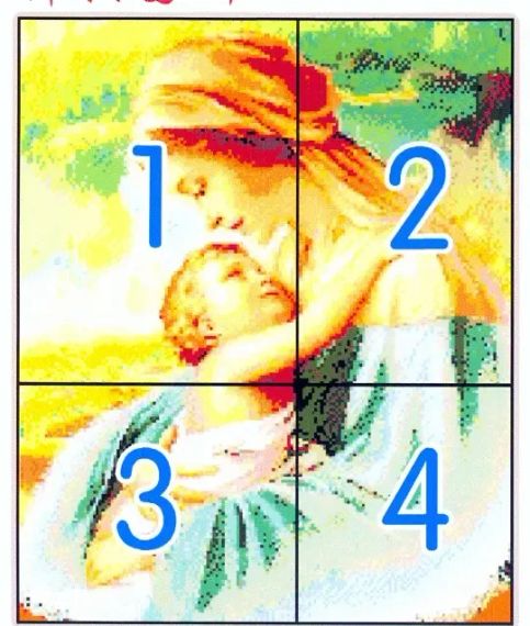 Набор для вышивания по нанесённой на канву схеме "Madonna and Child 11". AIDA 14CT printed 37*45 см | Зображення 2