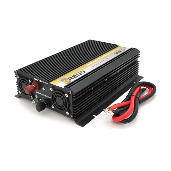 Інвертор напруги ORBUS ORMS24-1800 (1800Вт), 24/220V, approximated, 2 Shuko, клемні дроти, 5 запобіжників, Box.Q20 | Зображення 1