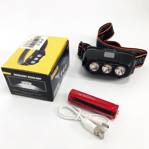 Ліхтар налобний XN-406 акумуляторний KX-214-3LED | Зображення 1