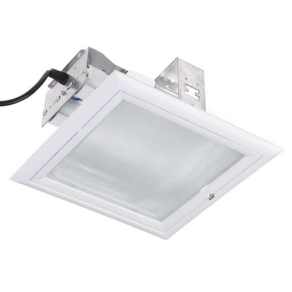 Светильник потолочный врезной  DL-10W/2x26W WH/101 634 0105 SQR