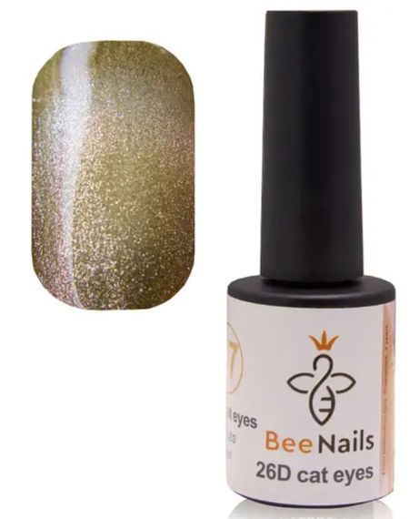 Гель-лак для ногтей Bee Nails 26D кошачий глаз 16 (шампань) 8мл | Зображення 2