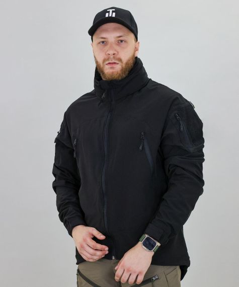 Тактична куртка ULTIMATUM Level 5 4Wstretch Чорна, чоловіча полегшена водонепроникна куртка з капюшоном L