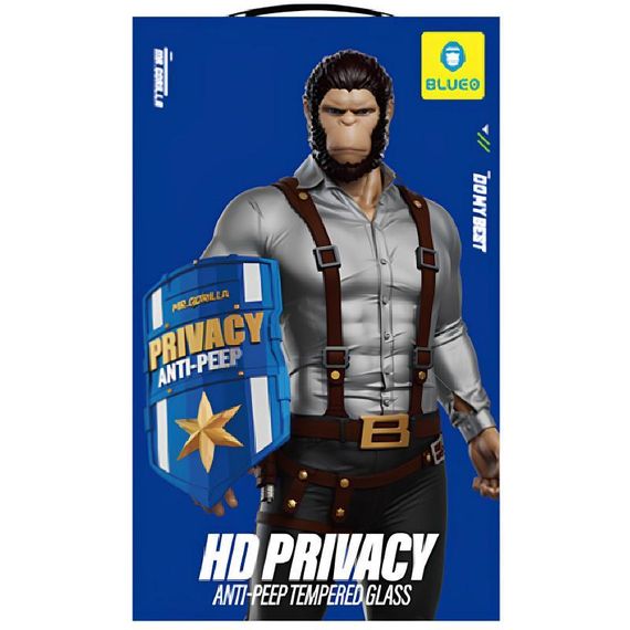 Захисне 2.5D скло Blueo Full Cover Anti-Peep для Apple iPhone 17 Pro Max (6.9") Чорний | Зображення 2