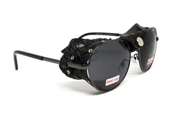 Окуляри захисні Global Vision Aviator-5 GunMetal (gray), сірі в темній оправі зі з'ємним ущільнювачем із синтетичної "шкіри" | Зображення 5