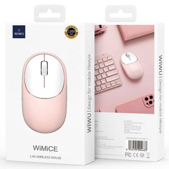 Миша бездротова WIWU WM107 Bluetooth + 2.4G Pink | Зображення 5