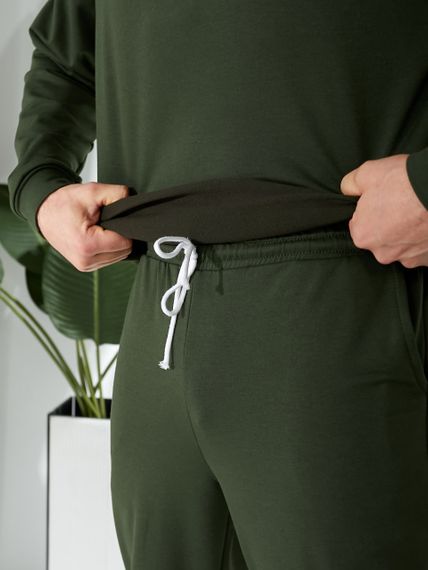 Мужской спортивный костюм свободный с эффектом 2 в 1, LI2015 цвет хаки, размер 48/52 | Зображення 6