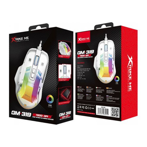 Мишка Xtrike ME GM-319 USB RGB White (GM-319) | Зображення 4
