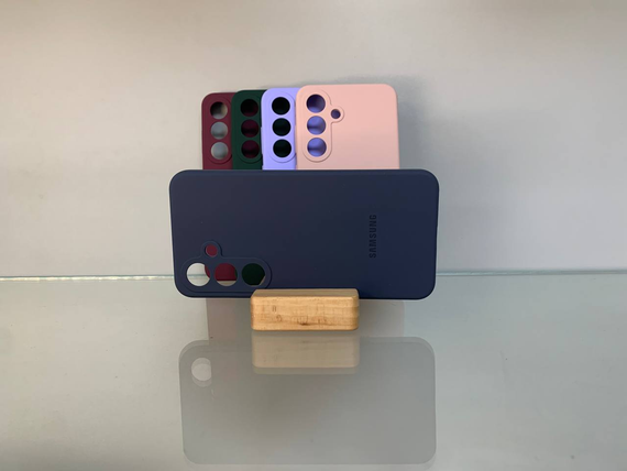 Samsung Galaxy S25 Протиударний чохол з логотипом софт тач синій