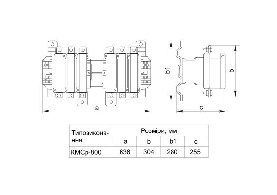 Контактор КМСр-5 800А реверс 230В/АС3 Ny95504543 | Зображення 4