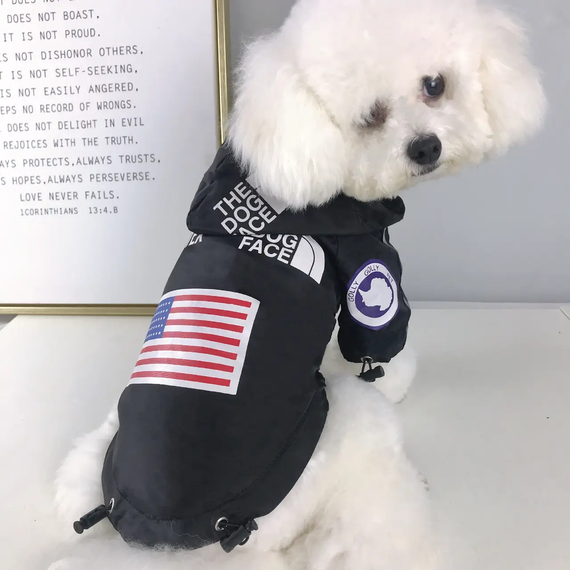Куртка ветровка с тонкой подкладкой водонепронциаемая the dog face для собак черная XXL размер | Зображення 4