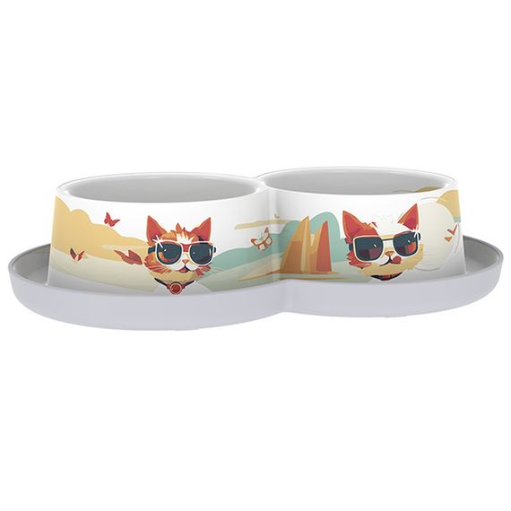 Миска для котів Moderna Double Trendy Dinner Indy & Louise, 2 х 350 мл
