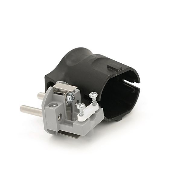 Вилка с заземлением угловая, 16A 250V, A105, Black, Q40 | Зображення 2