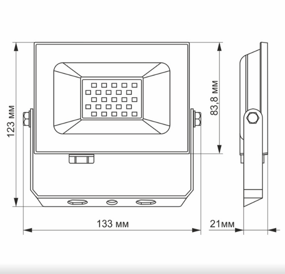 LED-прожектор 20W 6000К 220V TLF206 Titanum | Зображення 2