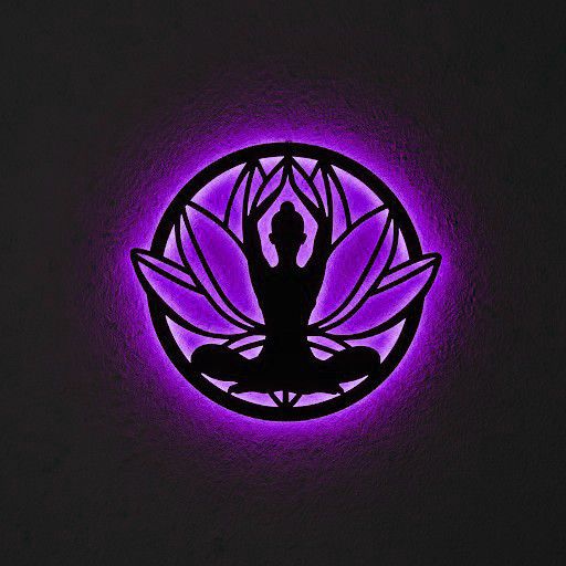 Панно декоративне картина на стіну Лотос LED підсвітка 16 кольорів телефон 400х447 acr-p000238 | Зображення 2