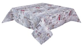 Скатертина гобеленова EDEN854W Зимова прогулянка Limaso, 137х240, Прямокутна, Новорічний, Без люрексу, 75% поліестер, 22% бавовна, 3% акрил, Гобелен