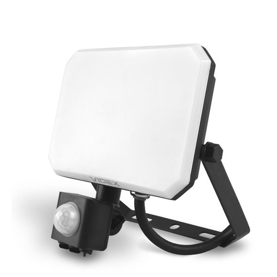 Світлодіодний прожектор VIDEX F3 30W 5000K з датчиком руху 220V Black (VLE-F3-0305B-S) | Зображення 1