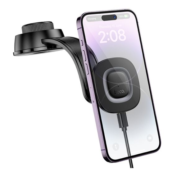Автодержатель Hoco HW31 4.5-7.0 inch Magnetic Ring Wireless 15W | Зображення 2