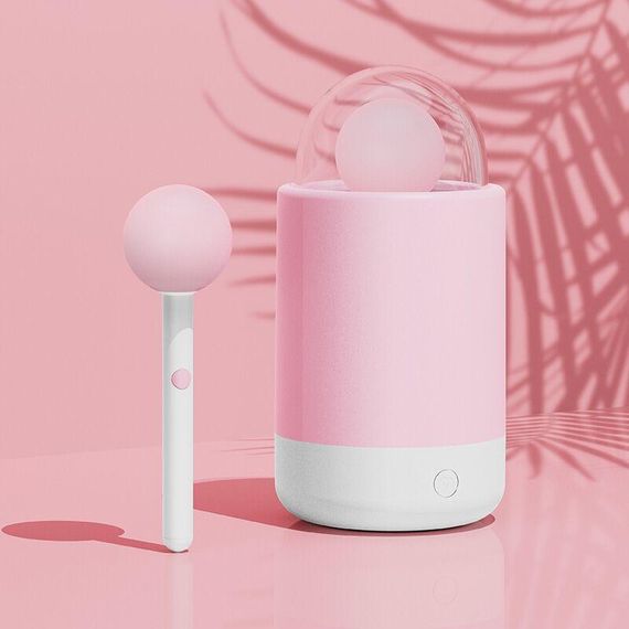 Вібратор-цукерка на паличці KISSTOY Pink Pop, зарядний кейс-нічник, 10 режимів вібрації Sex Aura | Зображення 5