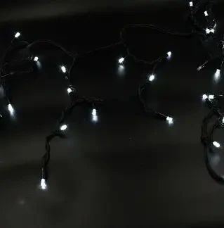 Xmas гирлянда LED 120 3.3Line Short curtain (Сосульки/Бахрома) W-2 Белая 5Метров Ул.+соед Черный