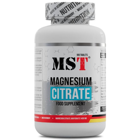Мікроелемент Магній для спорту MST Nutrition Magnesium Citrate 200 mg 180 Tabs