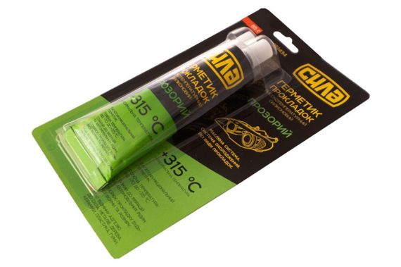 Герметик прокладок высокотемпературный +315°С, 100% силиконовый, прозрачный 85г СИЛА | Зображення 1