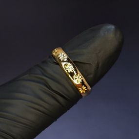 Кольцо #5 для фото ногтей (маникюра) цвет золото